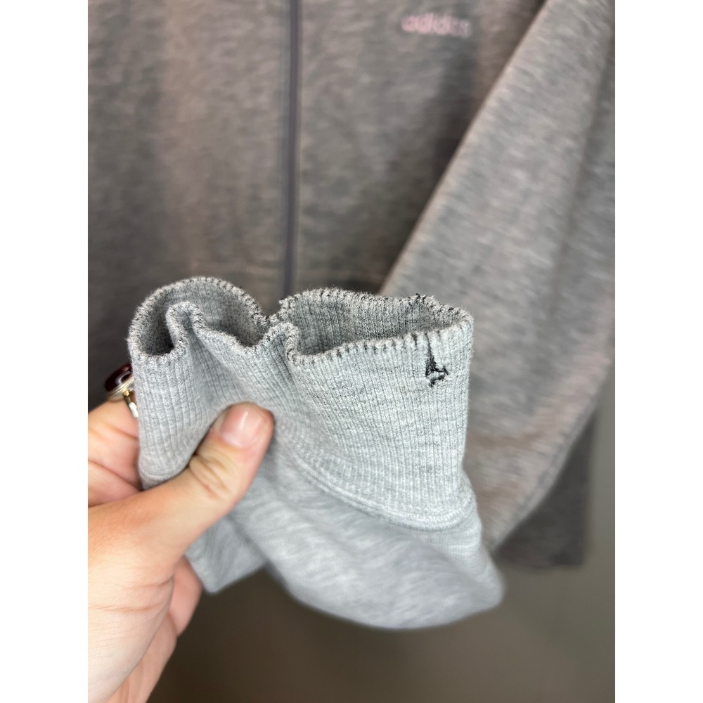 Adidas Womens‎ Sweater Jacket Size Heather Gray Full Zip 2003 Y2K - Picture 9 of 11